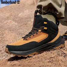 Timberland New Men's Outdoor Non-Slip Wear-Resistant Mid-Top Hiking/Cross-Country Shoes With Water-Repellent Upper/Grip Sole - Brown/Black - View 4