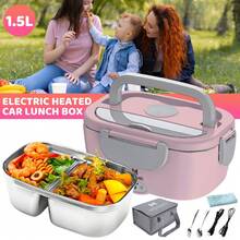 220V 65W Electric Heated LunchBox Portable,1.3-1.5L Detachable 304 Stainless Steel Liner,PTC Cycle Heating Edible-Grade PP Meal Container,Hot Lunch Box For Office Dorm Worker Daily Meal Prep Gift Pink-Loncheras - Pink - View 2