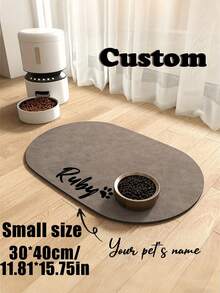 Customizable Pet Feeding Mat (1pc) - Quick-Absorbing, Supports Personalized Name Customization. Suitable For Cats And Dogs, Featuring Non-Slip Rubber Base And Minimalist Design Style. Perfect Gift For Pet Owners. - Multicolor - View 9