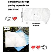 11pcs Bird Cage Dust-Proof Set (Includes 10pcs Bird Cage Liners + 1pc Bird Cage Dust-Proof Cover), Dust-Proof Mesh Cover Anti-Splash Fence Cage Net, Excrement Receiving Paper Absorbent Non-Woven Fabric Parrot Cage Liner Tray Bird Dropping Cleaning Pad, Suitable For Round And Square Cages - White Elastic - View 14