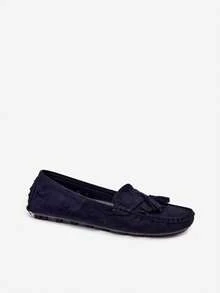 Women's Classic Loafers With Decorative Fringes Comfortable And Timeless Green Red Beige Blue Brown Black - Blue - View 3