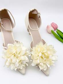 2 piezas Nuevos clips de flor de camelia desmontables hechos a mano para zapatos de tacón alto, adecuados para decoración de zapatos de tacón alto de boda, adecuados para zapatos, botas, ropa, sombreros, accesorios para el cabello, regalo exquisito para mujeres - Multicolor - Ver 10