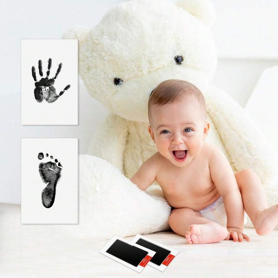 1pc Inkless Footprint Ink Pad, No Mess, Wash-Free, Anti-Cross Contamination, Hand/Footprint Keepsake Ink Pad, Suitable For Baby Handprint/Footprint/Pet Pawprint Keepsakes - Rectangle - View 1