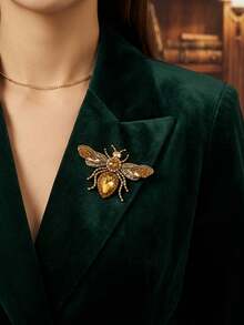 Chaton Bee Bee Brooch, Suitable For Women, Unisex, Creative Crystal Gemstone Insect Brooch - Bee - View 2