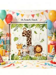 20/40/60 Sheets Jungle Safari Animal Print Disposable Paper Napkins, Vibrant Patterned Napkins With Giraffe, Lion, Zebra, Elephant & Monkey, Colorful Themed Table Decorations For Safari Party, Restaurant & Home Decor - View 7