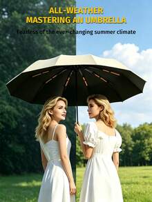Parapluie pliable mini ultra-léger 10 plis, format de poche portable, imperméable et coupe-vent, double usage soleil et pluie, bloque 99% des rayons UV, durable, unisexe - Multicolore - Voir 6