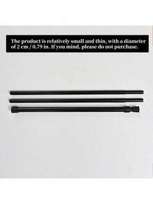 1pc Adjustable Curtain Rod, Extendable Shower Rod, Suitable For Diy Home Decoration - Black - View 7