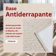 Tapete Sala Grande Cru Creme Natural 2,00M x 3,00M 100% Algodão Artesanal Geométrico Minimalista Antiderrapante - Bege - Visão 5