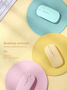 Mouse Bluetooth Nirkabel Isi Ulang Senyap, Mouse Kantor Portabel Bentuk Macaron Ramping dan Lucu, 800/1200/1600 DPI untuk Laptop/PC/Tablet, Kompatibel dengan Android/Windows/Linux - View 5