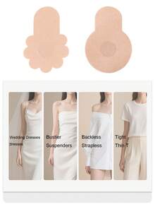20/40pcs Women Plus Size Disposable Pull-Up Non-Woven Nipple Covers, Thin Invisible Soft Comfortable, Anti-Exposure And Anti-Nipple Show - Multicolor - View 9