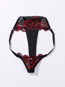 4pcs Women's Seamless Two-Tone Lace Patchwork Adjustable Waist Plus Size Sexy Panties, Elastic Breathable Comfortable Skin-Friendly Underwear - Multicolor - View 2