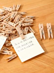 10/30/50/100pcs Mini Wooden Clips, Mini Photo Clips, Natural Wooden Photo Clips, Handmade Decorative Clips, Small Clips, Suitable For Handmade Display, Clothing, Hanging Decorative Photos, Cocktail Party, Wedding Room Decoration - Multiple Styles - View 3