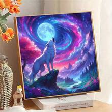 1件裝 5D DIY 鑽石畫套組 森林夜空下咆哮之狼與彩色雲朵圖案 全鑽鑲嵌手工藝套裝 高畫質藝術鑽石畫 適合成人初學者 DIY 鑲嵌鑽石藝術 專注放鬆 適用客廳、臥室、辦公室牆面裝飾掛畫 無框 節日居家裝飾驚喜禮物 送給家人朋友 [30*30cm/11.8*11.8in][40*40cm/15.7*15.7in] - 無框 - 查看 4