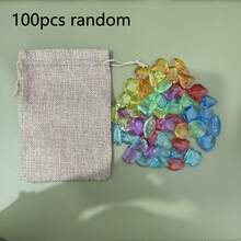 100pcs Pirate Treasure Jewels Artificial Acrylic Gemstones, Multicolor Shiny Diamond Plastic Gems With Drawstring Pouch, Suitable For Party Table Decor, Pirate Theme Party Favors - Multicolor - View 9
