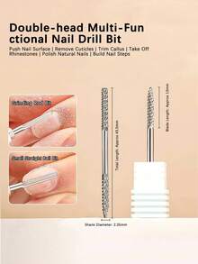 1 Tungsten Steel Double-Ended 2-In-1 Drill Bit, 3/32 Inch (Approx. 4.4 Cm) Shank-One End For Nail Reinforcement, Drill Bit Attachments, And Removing Acrylic Or Hard Plastic - Silver - View 7