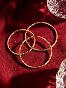 10pcs Stainless Steel 30-60mm Large Round Ring Gold Plated Pendant Base Earring Making Materials Connectors, Suitable For Jewelry Wholesale - Round - View 8