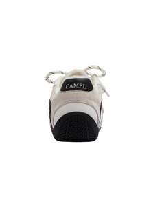 CAMEL CROWN 女款春季運動訓練鞋，休閒厚底運動鞋，復古風格，Forrest Gump 鞋 - 白黑 - 查看 3