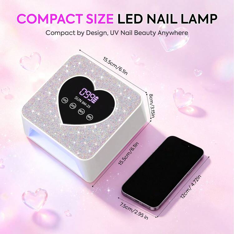 DianaBeauty 迷你 UV LED 美甲燈 21 顆燈珠 USB 美甲燈 4 段定時設定 方形螢幕 快乾適用於所有凝膠指甲油 - 彩色 - 查看 6