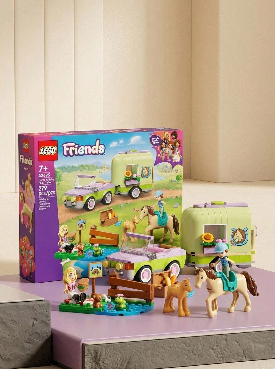 LEGO عربة أطفال لحصان وجحش صغير، للأطفال من سن 7 سنوات فما فوق، 42695 - متعدد الألوان - مشاهدة 1