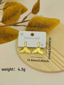 Boucles d'oreilles vintage dorées pour femmes, boucles d'oreilles pendantes longues en forme de goutte d'eau en acier inoxydable, bijoux de plage imperméables pour vacances d'été, bijoux de vacances pour femmes - Doré - Voir 33