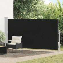 vidaXL Extendable Side Awning, Sunshade, Privacy Screen, Windbreak, Side Roller Blind, Side Wall Awning For Balcony, Garden, And Patio, 160 X 300 Cm, Black - Black - View 1