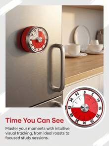 Mechanical Timer, Kitchen Timer. Magnetic Back, Stand Timer. 1-55 Minutes Countdown. Twist Timer. No Battery Required, Countdown Alarm. Mechanical Movement, Durable And Long-Lasting. Suitable For Baking Enthusiasts, Housewives, Chefs, Students And Fitness Enthusiasts, Applicable For Kitchen Cooking, Exam Timing, Facial Mask, Pomodoro Technique And More - Multicolor - View 3