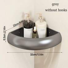1pc Minimalist Aluminum Triangular Bathroom Storage Rack, Drill-Free Wall-Mounted Triangle Shelf, Available In 2 Colors. Bathroom Drainage Basket, Sink/Vanity Storage Rack, Multi-Functional Space-Saving Accessory. - Multicolor - View 14