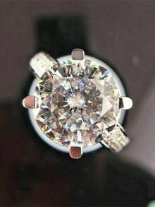 1pc Beautiful Cubic Zirconia Ring, Suitable For Women To Wear, Suitable For Wedding, Engagement, Anniversary Party, Valentine's Day Gift - 1# - View 2
