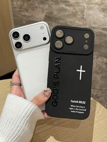 1件 God's Plan 十字架聖經經文以賽亞書 60:22 印花防震保護手機殼，極簡基督教信仰街頭風啞光黑防摔手機套，適合日常使用與送禮，復活節、受難節、聖誕節理想選擇，相容 iPhone 17、 17 Pro、 17 Pro Max、 手機殼與 Galaxy 手機殼，手機配件，快速出貨 - 彩色 - 查看 4