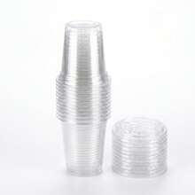 16oz/14oz Set Clear Cups With Lids, Sturdy Straight Lid Iced Drink Cups, Smoothie Cups, Suitable For Cold Drinks, Juice And Milkshakes - Halloween/Christmas/Birthday Party Essentials - Transparent - View 10