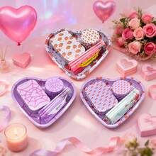 Heart-Shaped Rolling Tray Set, Includes 18cm*16cm Heart-Shaped Tray, Grinder, King Size Extra Large Flavored Rolling Papers And Storage Box. Slow And Even Burn, Convenient For Travel, Suitable For Parties, Family Gatherings, Birthday Parties And More. Holiday Gift. - Multicolor - View 3