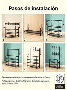 Marco Metal Hogar estantes De Zapatos Muebles caja Organizador, Zapatera Apilables Multiusos Armable Estante Cajas para zapatos Portátil 4/5 Niveles 18 Pares cajones mueble ropa,Zapatero para armario,organizador de zapatos con sombrero, perchero, estante de entrada para almacenamiento grande Zapatero para armario - Ver 9