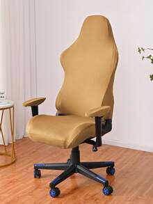 1pc Black Milk Silk Gaming Chair Cover, Breathable & Non-Stuffy For Long Sitting! Smooth Skin-Friendly & Breathable, High Elasticity Anti-Slip & Non-Shifting, Universal For Office & Gaming Chairs, Chair Protection Essential - E-sports Milk Silk Chair Cover - View 9