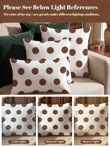 1/2pcs Polka Dot Print Pillowcase (Pillow Insert Not Included), Single-Sided Print, Soft And Breathable, Anti-Pilling, Skin-Friendly And Durable, 45*45/50*50/40*40CM, Home Decor, Suitable For All Seasons, Machine Washable, OEKO-TEX Certified - Multicolor - View 5