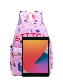 Disney 4pcs/Set Cute Cartoon Stitch Pattern School Bag Set Backpack + Tote Bag + Wallet + Pencil Case Large Capacity Campus Bag Cartoon Student Backpack Adjustable Shoulder Strap + Multi-Pocket Lightweight Portable School Bag Zipper Bag Set Suitable For Boys/Fans/Girls/Children, Perfect Choice For Back To School/Outdoor Travel/School! - Multicolor - View 4