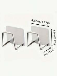 4pcs Wall-Mounted Scale Storage Rack, No-Drill Wall Mount Design, Durable Stainless Steel Material, Space-Saving Storage Rack, Suitable For Bathroom And Home Gym, Fashion Design, Sturdy Stainless Steel Hook Rack - A - View 8