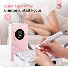 Saviland 30s Fast Removal Electric Nail Drills 50000 RPM: Professional Cordless Nail File For Acrylic Nails Gel Polish Dip Powder Manicure Pedicure 1200mAh LCD Display Pink - 粉色 - 查看 6