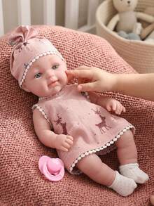 12.6 Inch Reborn Doll With Hat, Socks And Clothes, Halloween/Thanksgiving/Christmas Gift - Multicolor - View 4