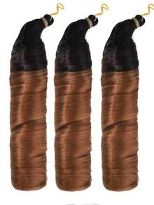 24 Inch Long French Curly Braided Hair Extensions, Synthetic Hair, Loose Wavy Spiral Curls, Ombre Color, Heat Resistant, Pre-Stretched, Halloween - Multicolor - View 15