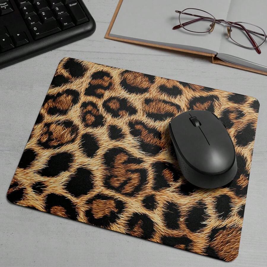 Mousepad Onça Oncinha Estampa Animalprint Grande 25x18 - Retângulo - Visão 1