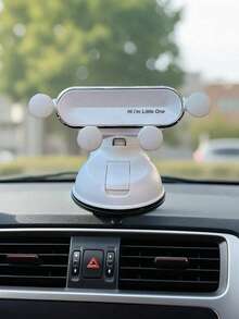 New Car Phone Holder - Dashboard Suction Cup Mount, Gravity Auto-Clamping, Shock-Proof Stability, Foldable Design, Cute "Hi, I'm Baby" Text, Universal Fit, Perfect For Navigation, Ideal For Female Drivers - Upgraded Version - View 1