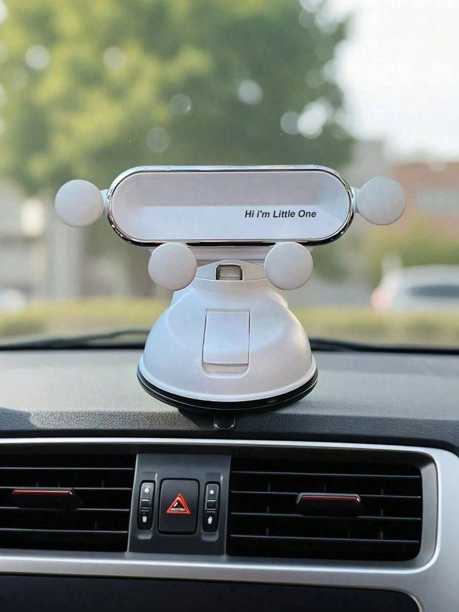 New Car Phone Holder - Dashboard Suction Cup Mount, Gravity Auto-Clamping, Shock-Proof Stability, Foldable Design, Cute "Hi, I'm Baby" Text, Universal Fit, Perfect For Navigation, Ideal For Female Drivers - Upgraded Version - View 1