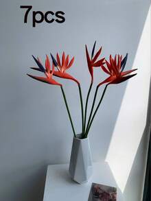 1/3pcs Artificial Bird Of Paradise Flowers, Rubber Material, Strelitzia Stems, Suitable For DIY Home Decor, Party Theme Display, Autumn Decoration - Orange - View 14