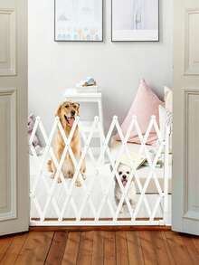 Bamboo Pet Playpen, No-Drill Installation, Freely Adjustable Width, Diamond Hollow Design For Good Ventilation, Stable Protection, Suitable For Both Cats And Dogs, Foldable For Space-Saving Storage. - Random Color - View 1