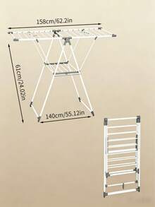Foldable Clothes Drying Rack, Indoor/Outdoor Space-Saving Laundry Stand, Portable Airer For Towels, Socks & Garments, Ideal For Balcony, Bathroom, Laundry Room & Apartment Use - View 4
