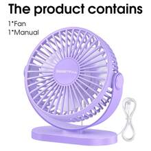 Kipas Angin Listrik Meja Sweetfull, 3 Kecepatan Dapat Diatur/Ditenagai Kabel USB/Dengan Pengait/Dasar Motif Kayu/Kipas Musim Semi & Musim Panas, Cocok Untuk Ruang Belajar, Kamar Tidur, Ruang Tamu, Kantor, Belajar & Beristirahat - versi bertenaga USB - View 15