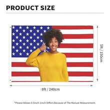 1pc Customized American Flag - Add Your Own Image And Text - Face Cutout - Suitable For Birthday, Wedding, Party, Father's Day, Mother's Day, Valentine's Day, Home Decor - Also Available For Customized Tapestry, Garden Flag, Customized Flag - Classic American Flag - View 7