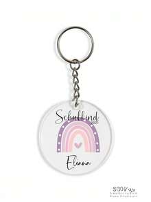 Personalized Keychain, Customized Rainbow Acrylic Keychain Pendant, Customizable Name, Party And Holiday Gift, Personalized Back To School Gift - Multicolor - View 9