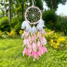 1pc Dreamy Feather Dream Catcher Wall Hanging Decor For Children's Room, Bedroom, Girly Style, Popular Ins Style Chime Wall Ornament - Multicolor - View 13