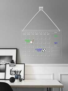 Pizarra de planificación diaria/mensual para pared sin taladro, acrílico transparente borrable, juego completo, 4 estilos: lista de verificación mensual con columna de recetas, planificador semanal estándar con área de notas, planificador semanal artístico minimalista, pizarra de notas sin cuadrícula en blanco (incluye 6 marcadores de pizarra blanca de colores), planificación de tareas diarias/mensuales para el hogar - Multicolor - Ver 4